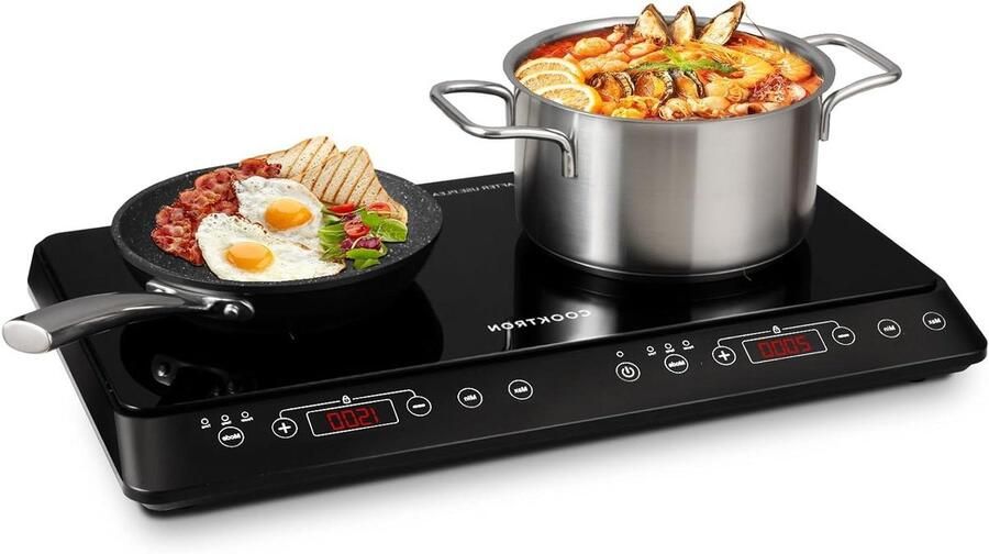 Inductie Kookplaat Dubbele Kookplaat Flexibel Koken Krachtige 3500W 2 Zones Zwart
