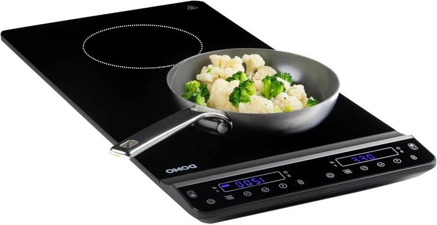 Inductie Kookplaat Dubbele Kookplaat Koken en Braden Verticale Ruimtebesparing 3100 Watt Zwart