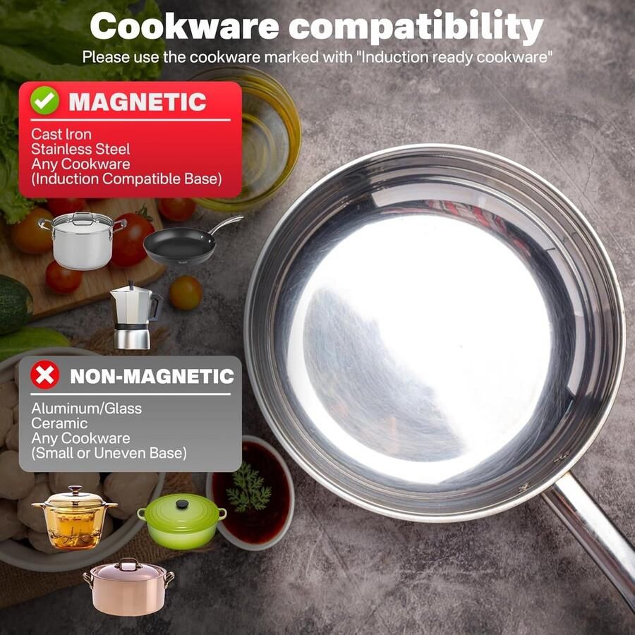 Inductie Kookplaat Elektrisch Fornuis Compact Koken Directe Warmte 52 x 29 cm Zwart - Foto 2
