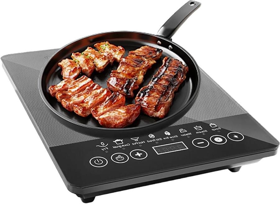 Inductie Kookplaat Elektrisch Fornuis Koken Huishoudelijk Koken Universeel Inzetbaar Dubbele Spanning 40B x 30H cm Grijs