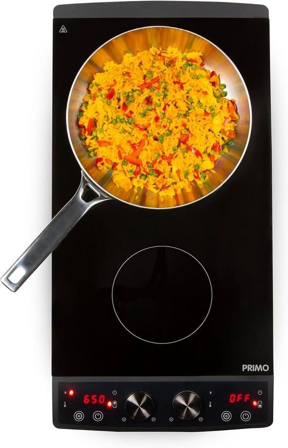 Inductie Kookplaat Elektrisch fornuis Snel Koken Automatische Panherkenning 2 Zones Zwart
