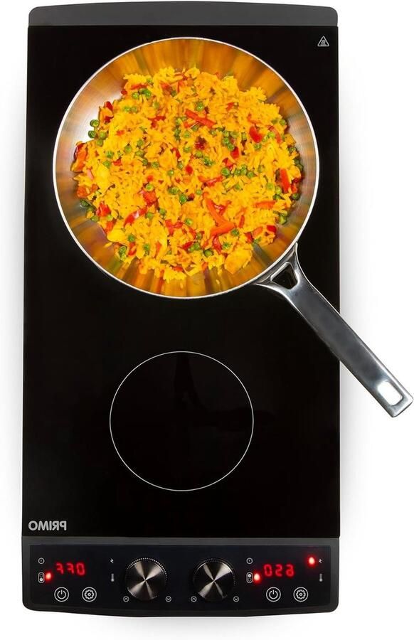 Inductie Kookplaat Elektrisch fornuis Snel koken Automatische panherkenning 2 zones Zwart