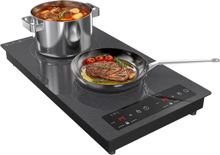 Inductie Kookplaat Elektrisch Fornuis Snel Koken Dubbele Kookzone 51 cm Breed Zwart