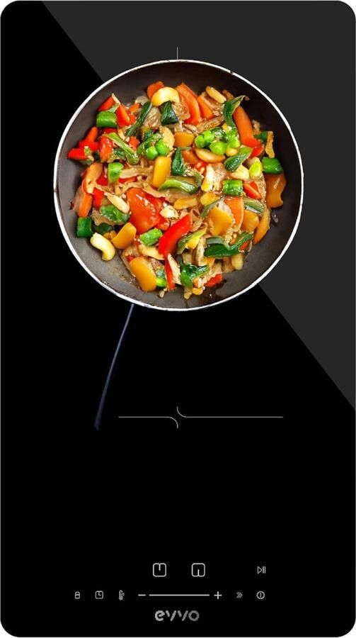 Inductie kookplaat Elektrisch fornuis Snel koken Dubbele zone 3500W Zwart