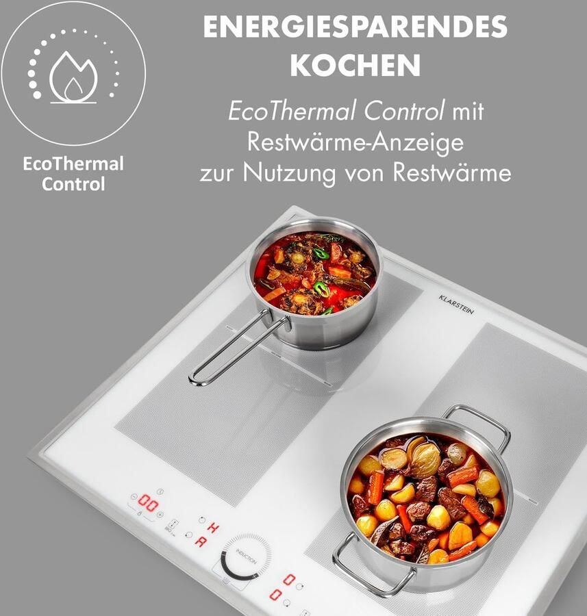 Inductie Kookplaat Elektrisch fornuis Snel Koken Flexibele Zones 60 cm Wit