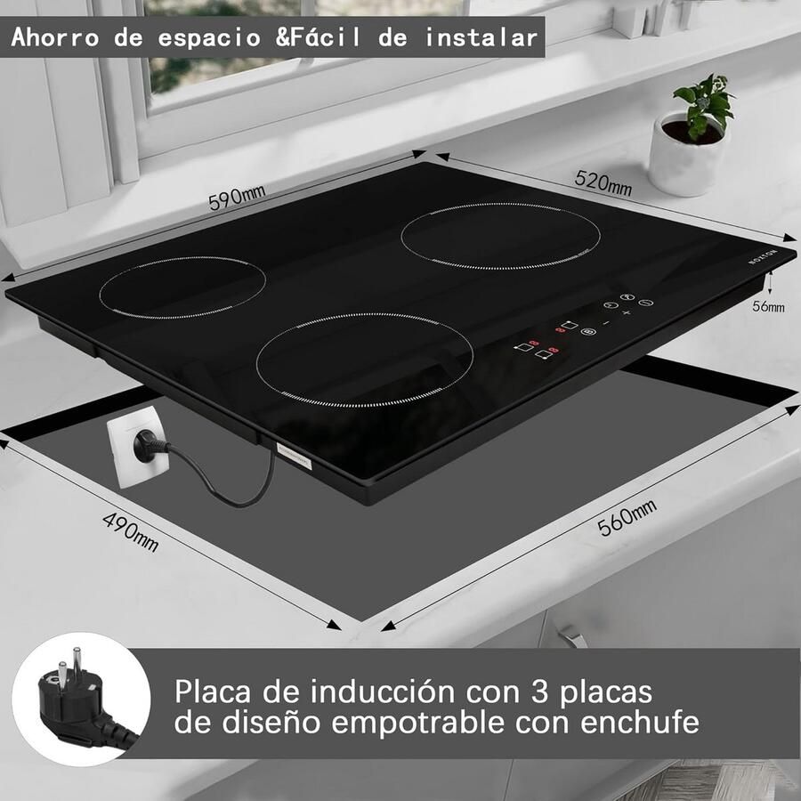 Inductie Kookplaat Elektrisch Snel Koken Met Timer 60 cm Zwart