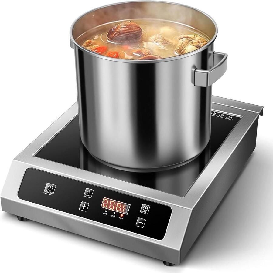Inductie Kookplaat Elektrische Brander Snel Koken Nauwkeurige Temperatuur 1800 Watt Zilver