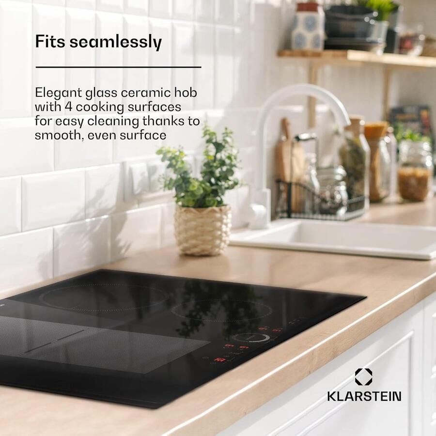Inductie Kookplaat Elektrische Hitte Snel Koken VarioHeating Zone 72 x 52 cm Zwart