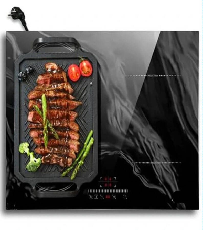 Corenia Inductie Kookplaat Elektrische Kookplaat Keramisch Kookplaat Induction Hob Elektrische Brander 4-pits Inbouw 3500W 220V Kinderbeveiliging Timerfunctie Flexzone Marmerlook - Foto 2