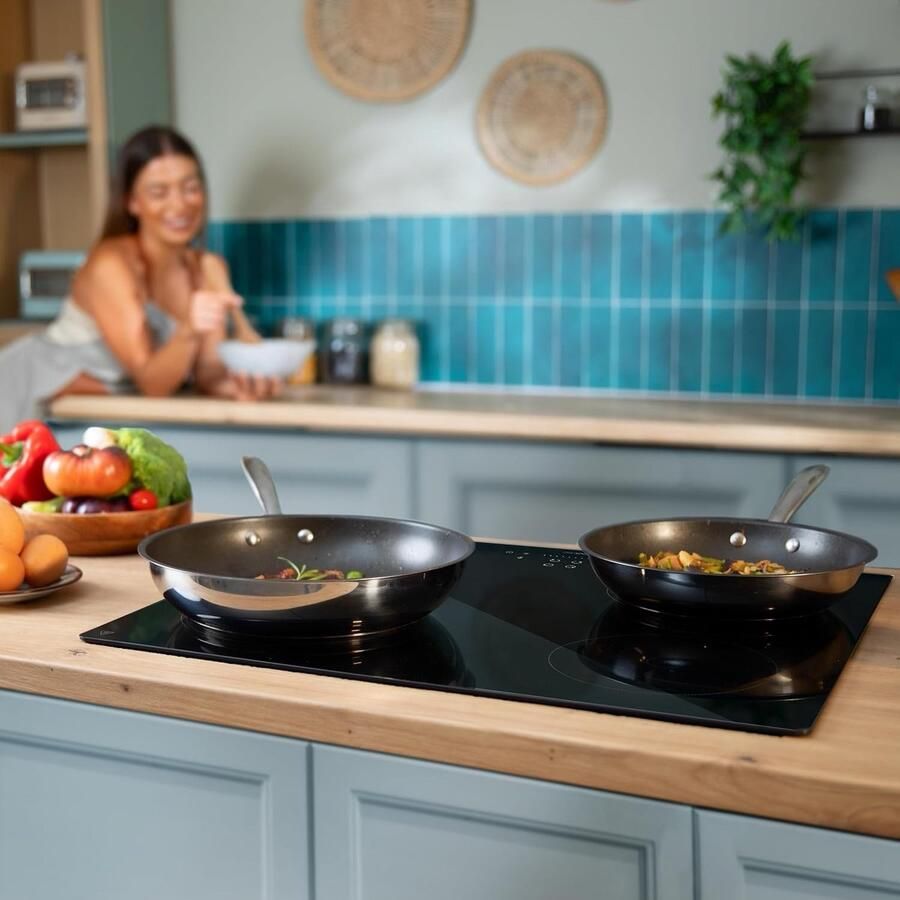 Inductie Kookplaat Elektrische Kookplaat Kooktoestel Snel Koken 4 Kookzones 7200 Watt Zwart - Foto 2