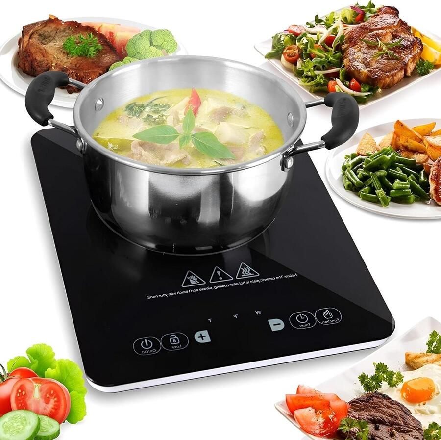 Inductie Kookplaat Elektrische Kookplaat Snel Koken Digitale Display 2000 Watt Zwart