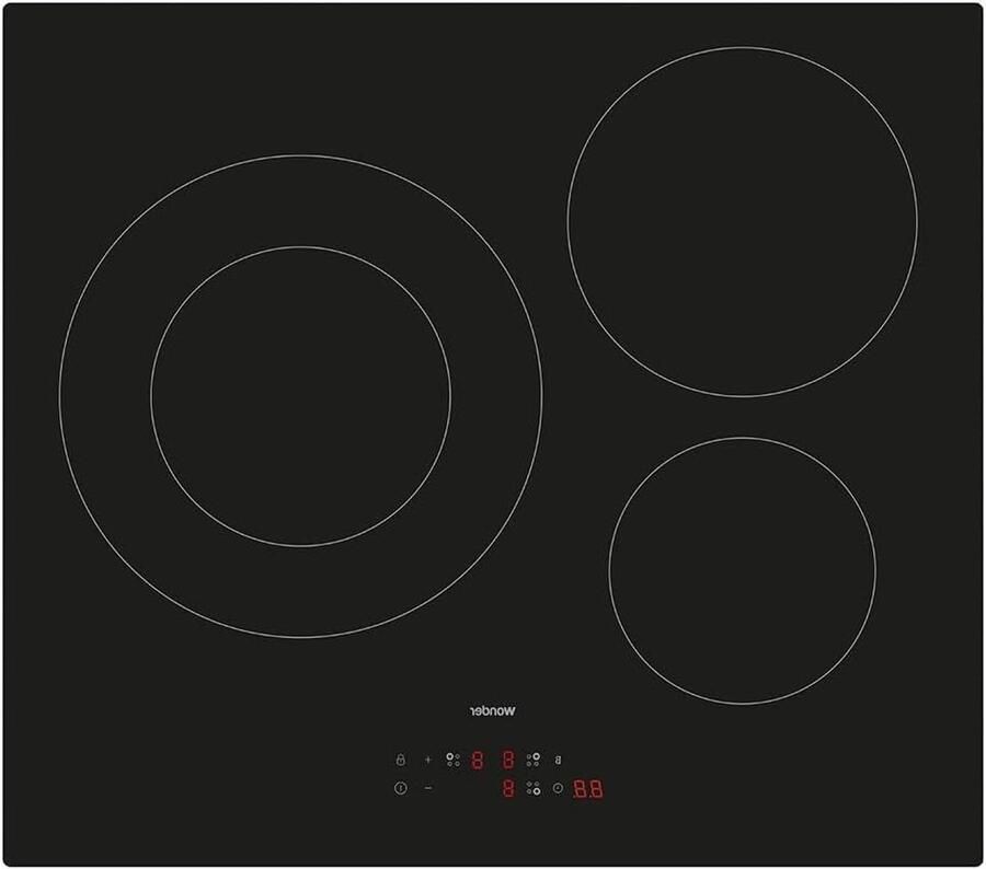 Inductie Kookplaat Elektrische Kookplaat Snel Koken Dubbele Kroon 62 x 590 x 520 mm Zwart