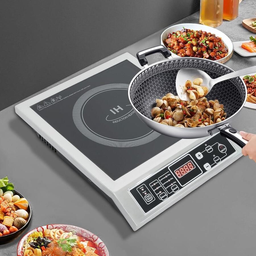 Inductie Kookplaat Elektrische Kookplaat Snel Koken Krachtige 3500W Technologie 42 x 35 x 11 cm Zwart