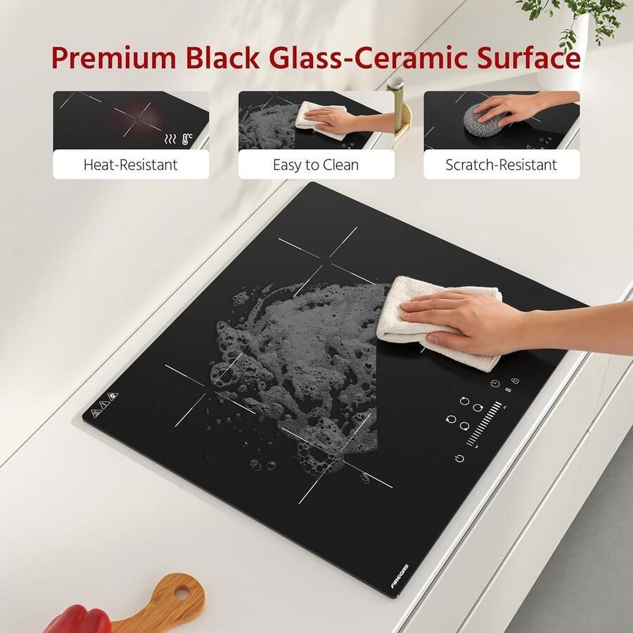 Inductie Kookplaat Elektrische Kookplaat Snel Koken Slider Touch Bediening 59 x 52 cm Zwart