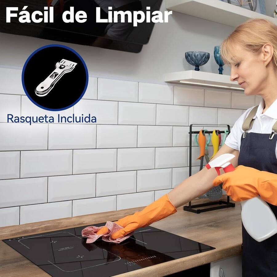 Inductie Kookplaat Inbouw Elektrisch Snel Koken Flexibele Zone 52 x 59 cm Zwart