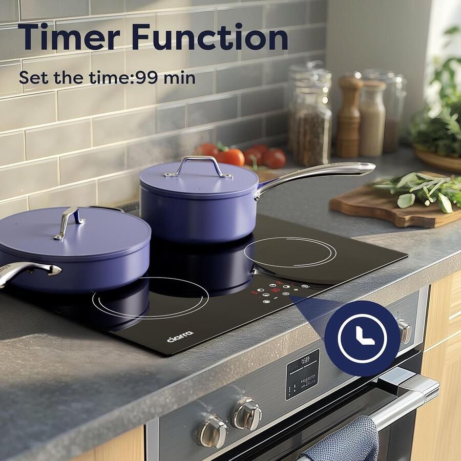 Inductie Kookplaat Inbouw Kookplaat Efficiënt Koken 9 Kookstanden 60 cm Zwart
