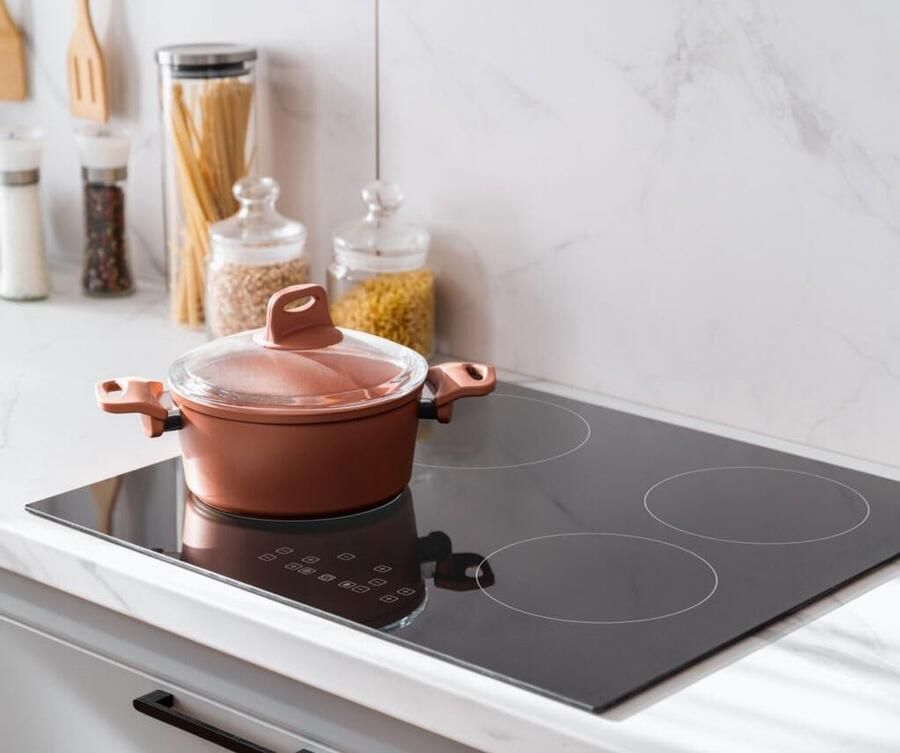 Inductie Kookplaat Inbouw Kookplaat Snel Koken 4 Zones Boost 1 Fase Zwart