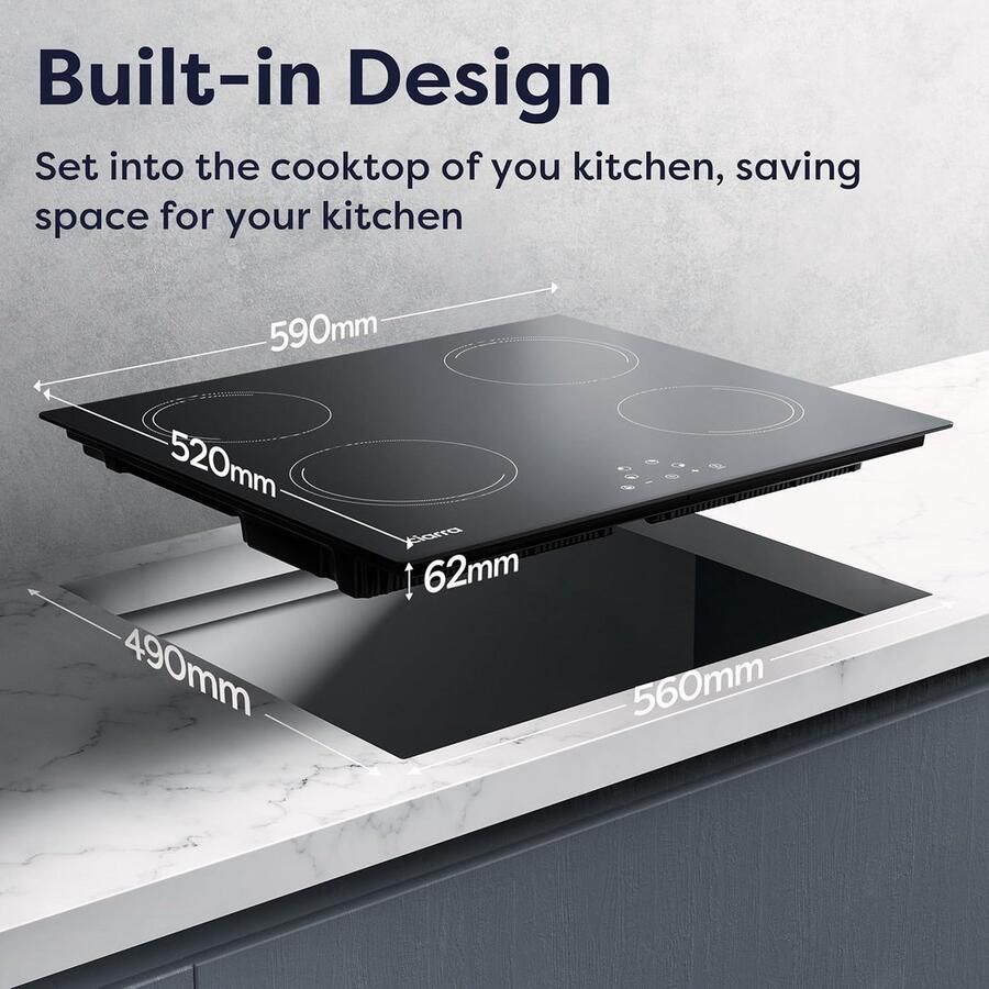 Inductie Kookplaat Inbouw Kookplaat Snel Koken 9 Kookstanden 60 cm Zwart