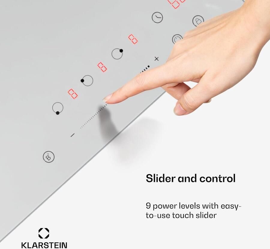 Inductie Kookplaat Inbouw Kookplaat Snel Koken Slider Touch Control 45 cm Zwart