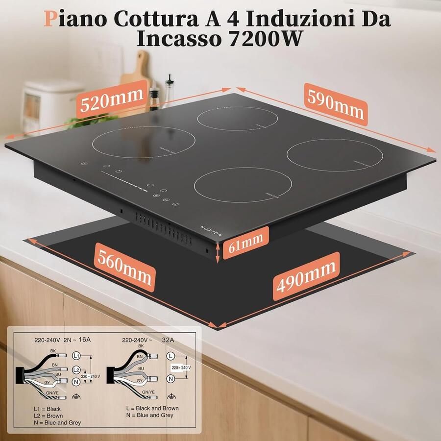 Inductie Kookplaat Inbouw Kookveld Snel Koken Boost Functie 60 cm Zwart