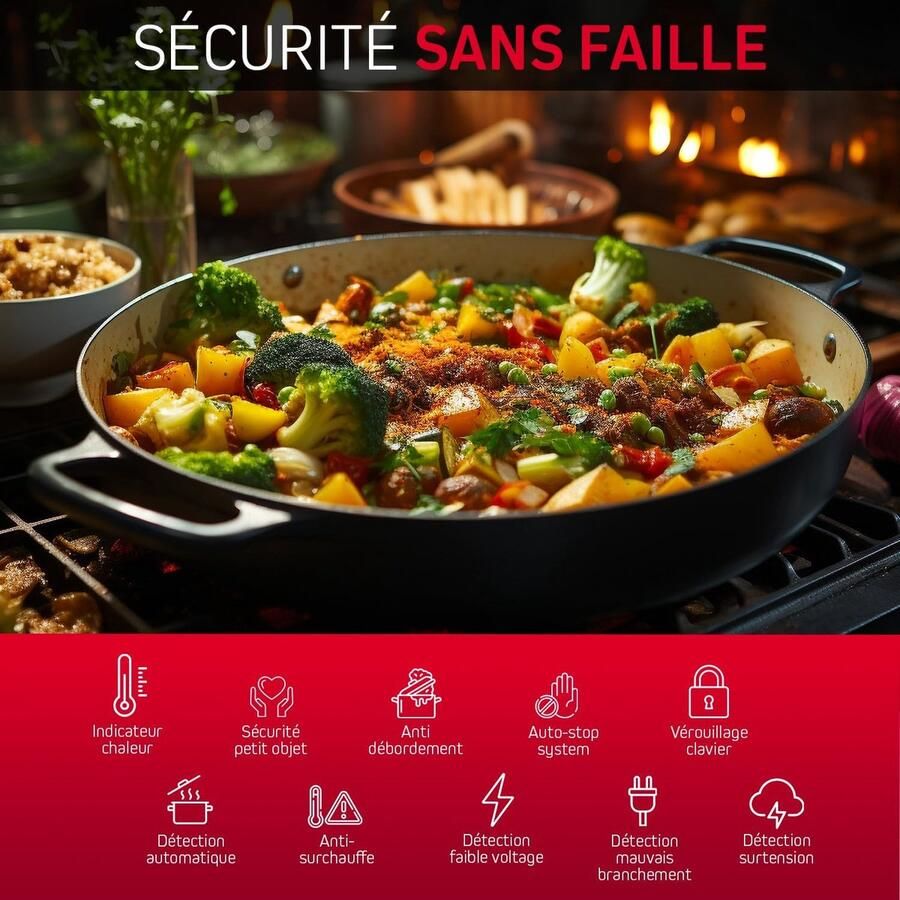 Inductie Kookplaat Inbouwtafel 4 Kookzones 7200W Zwart 56x49cm