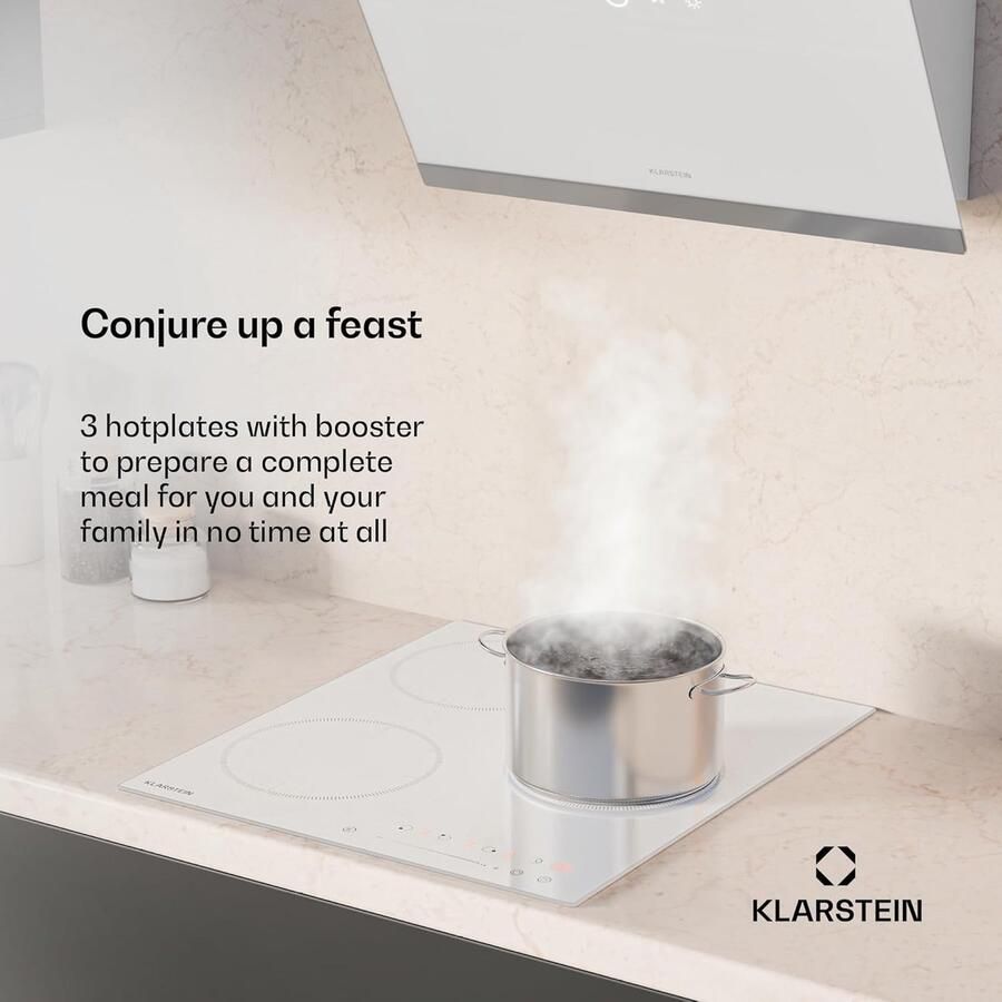 Inductie Kookplaat Keramische Kookplaat Snel Koken Booster Functie 45 cm Wit
