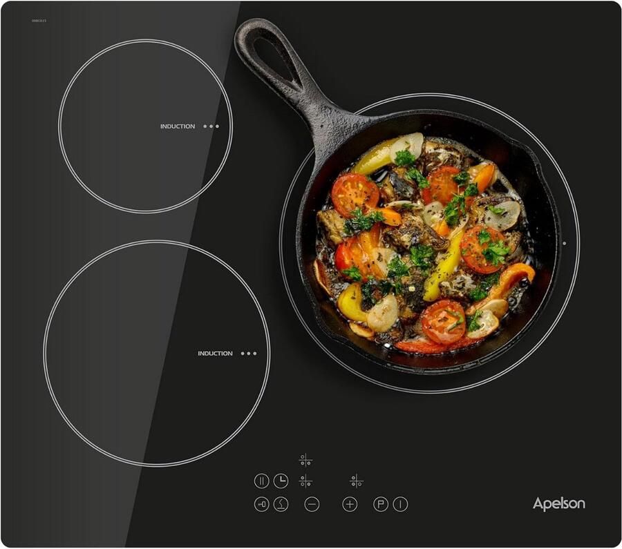Inductie Kookplaat Kooktoestel Koken Thuis 3 Zones Touch Control 59 cm Breed Zwart