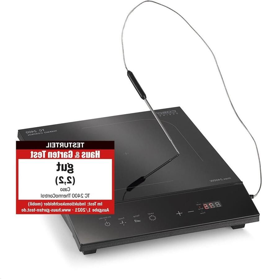 Inductie Kookplaat Kooktoestel Tafelmodel Precisie Koken Met Thermometer 2400 Watt Zwart