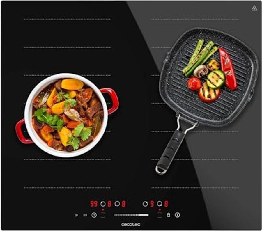 Inductie Kookplaat Kookzone Flex Snel Koken 9 standen Booster 7200W Zwart
