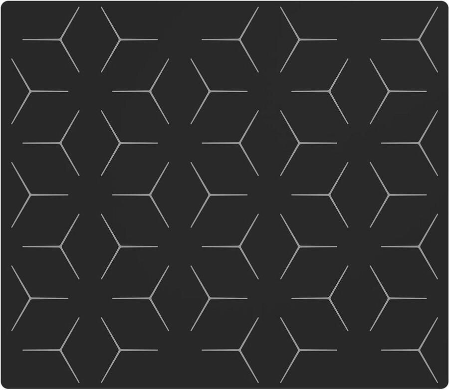 Inductie Kookplaat Mat Beschermmat Kookplaat Beschermen Hittebestendig Siliconen 60 x 52 cm Zwart