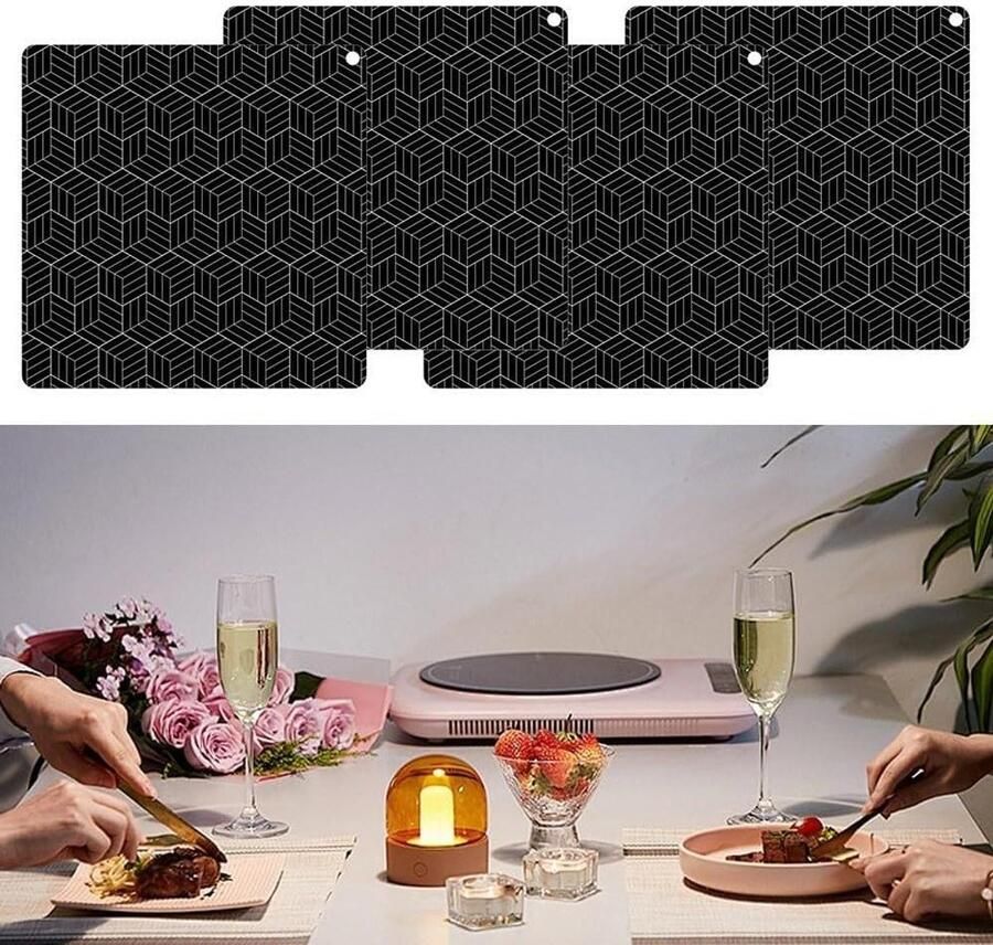 Inductie Kookplaat Mat Beschermmat Kookplaat Beschermen Hittebestendig Siliconen Meerdere Maten Zwart