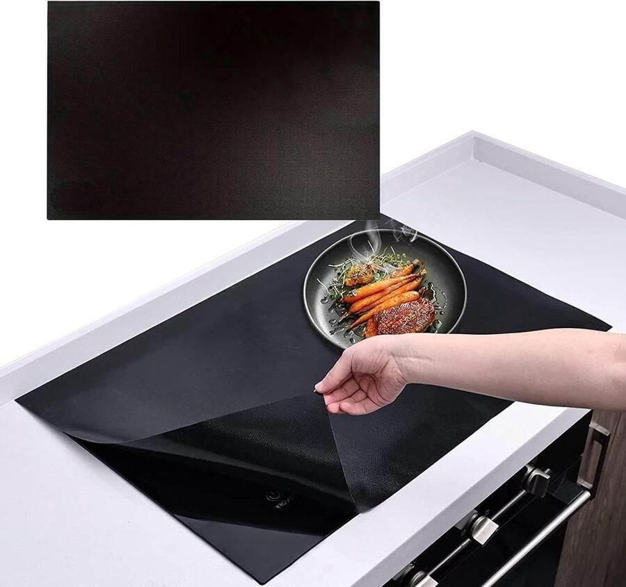 Inductie Kookplaat Mat Beschermmat Kookplaat Koken Beschermen Vaatwasserbestendig 78 x 52 cm Zwart