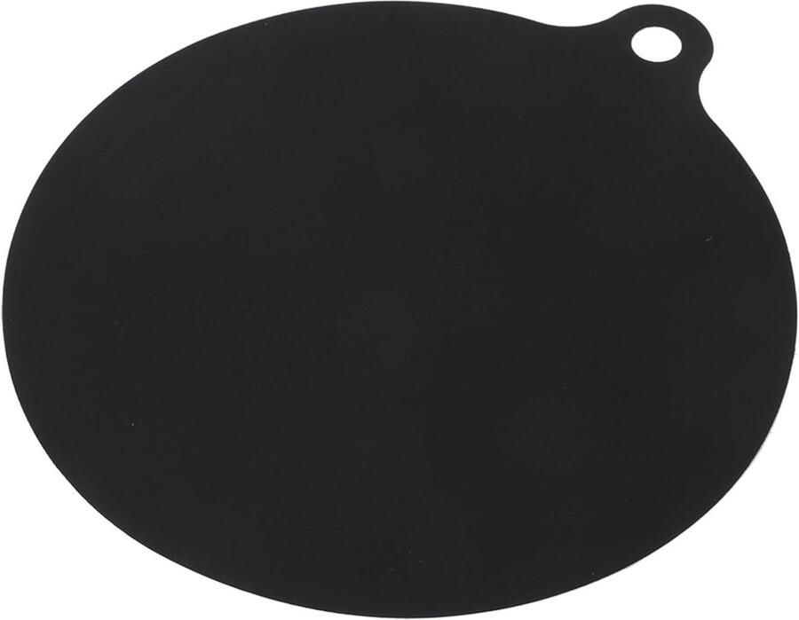 Inductie Kookplaat Mat Beschermmat Ronde Pad Kookplaat Beschermen Hittebestendig Siliconen 22 cm Diameter Zwart
