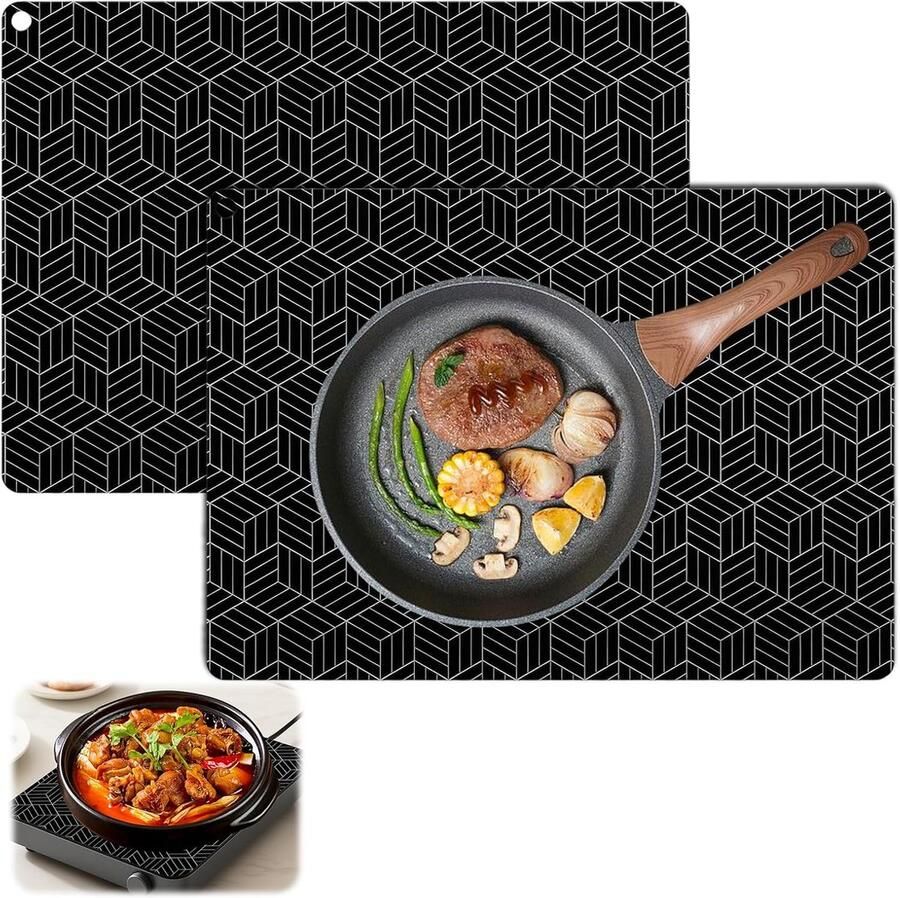 Inductie Kookplaat Mat Beschermmat Siliconen Kookplaat Beschermen Antislip Hittebestendig 25 x 35 cm