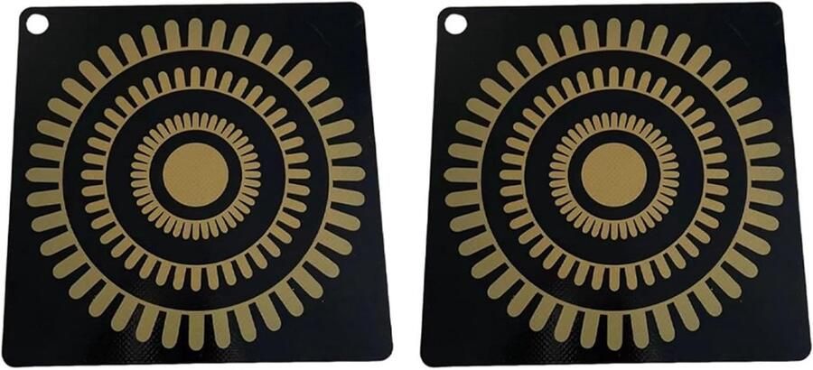 Inductie Kookplaat Mat Hittebestendige Pad Kookplaat Beschermen Kleur Veranderende Indicator 22 cm Zwart
