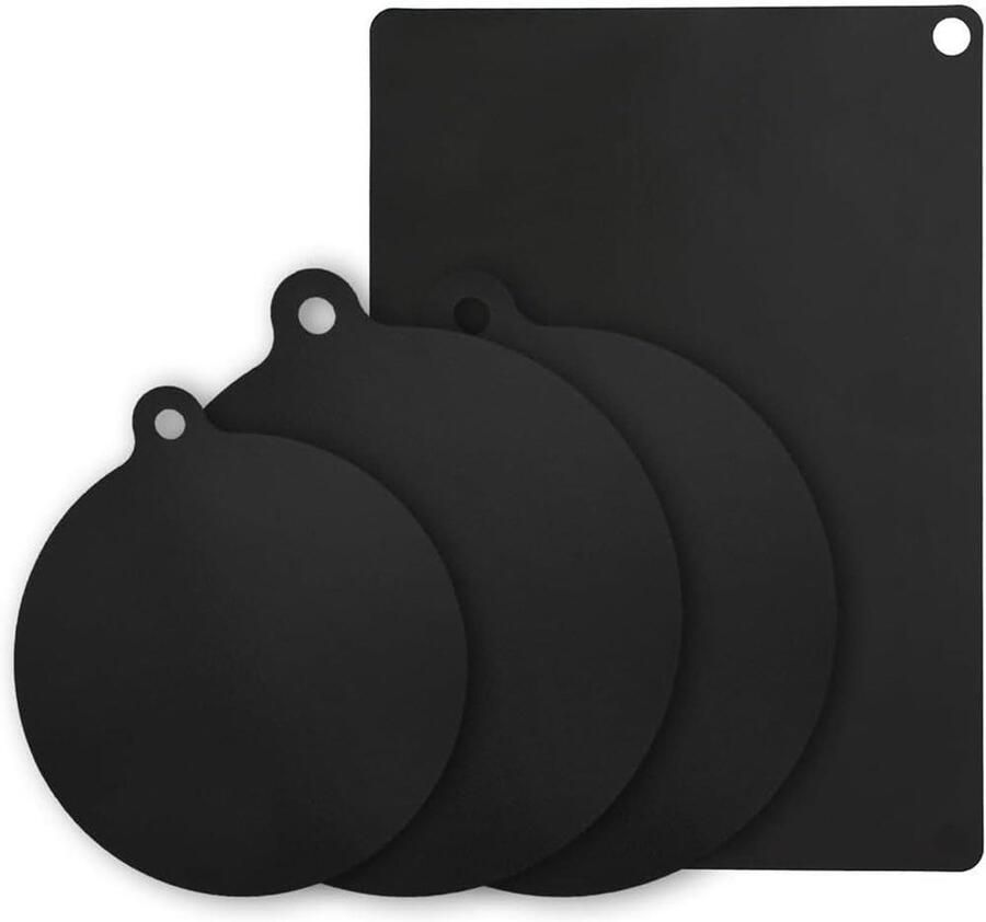 Inductie Kookplaat Mat Kookplaat Beschermer Koken Beschermen Hittebestendig Siliconen 4-delige Set Zwart