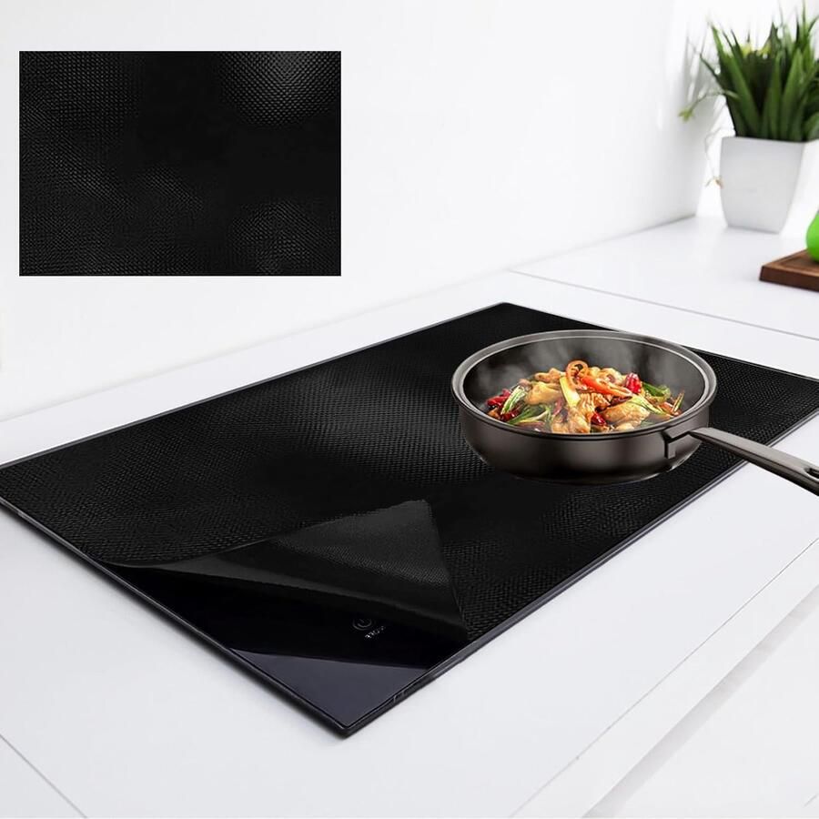 Inductie Kookplaat Mat Kookplaat Beschermer Kookplaat Beschermen Hittebestendig Siliconen 78 x 52 cm Grijs