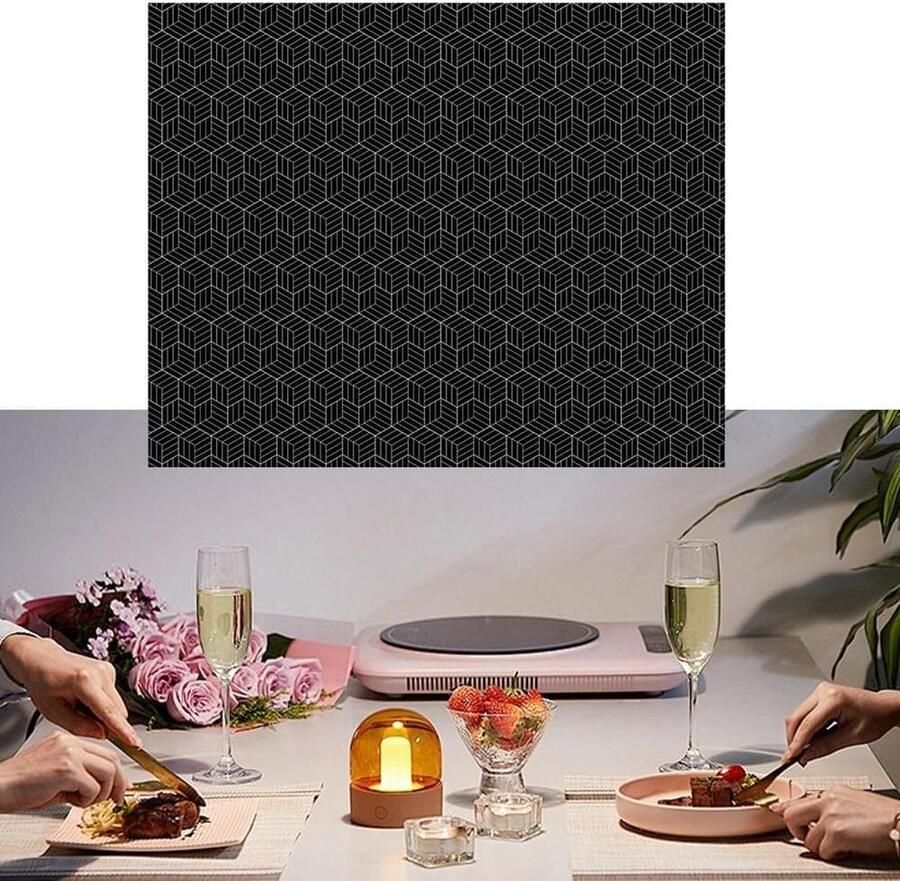 Inductie Kookplaat Mat Siliconen Kookmat Krasvrije Keuken Hittebestendig Materiaal Meerdere Maten Zwart