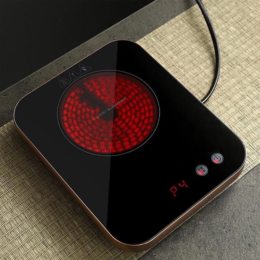 Inductie Kookplaat Mini Fornuis Elektrisch Koken en Verwarmen LCD Touch Control 800 Watt Zilver