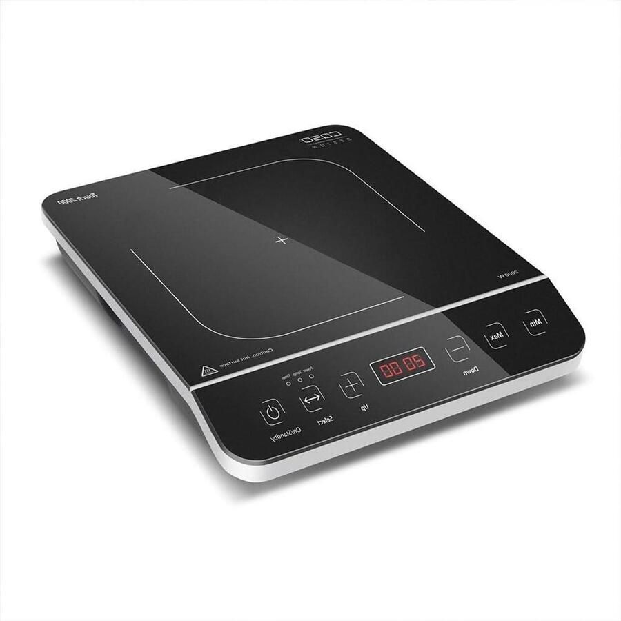 Inductiekookplaat Mobiele kookplaat Flexibel koken Automatische panherkenning 2000 Watt Zwart