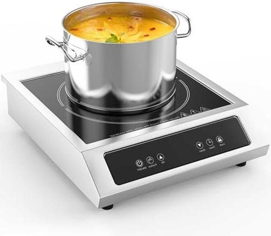 Inductie Kookplaat Professioneel Fornuis Snel Koken 9 Vermogensniveaus 3500 Watt Zwart