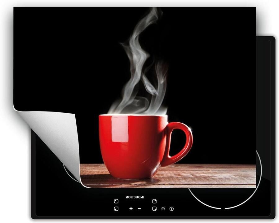 Inductie Kookplaat Protector Aanrechtblad Beschermer Extra Werkruimte Creëren Kras- en Vuilbestendig 70x52 cm Zwart Koffie