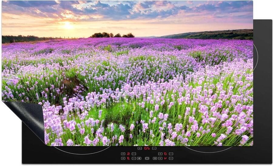Inductie kookplaat protector Aanrechtblad beschermer Keuken decoratie Krasvrij oppervlak 90x52 cm Bloemenprint