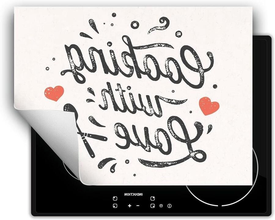 Inductie Kookplaat Protector Aanrechtblad Beschermer Koken en Keuken Anti-slip Vinyl 80x52cm Keuken Liefde