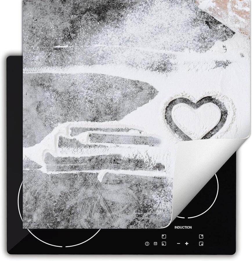 Inductie Kookplaat Protector Aanrechtblad Mat Extra Werkruimte Krasbestendig Vinyl 60x52 cm Hartjes Keuken