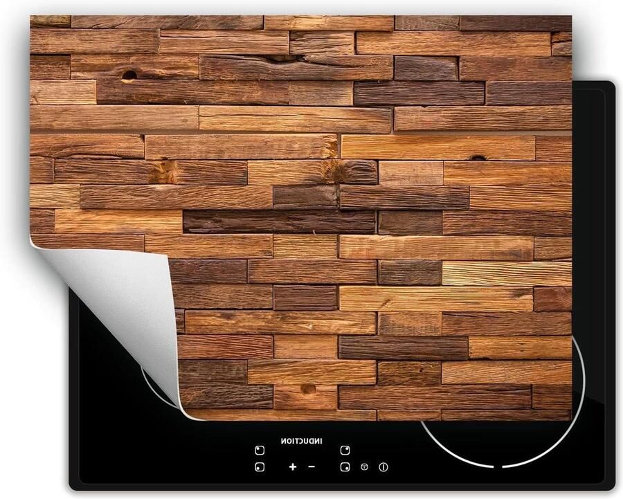Inductie Kookplaat Protector Aanrechtblad Mat Keuken Werkruimte Kras- en Vuilafstotend 70x52cm Hout Bruin