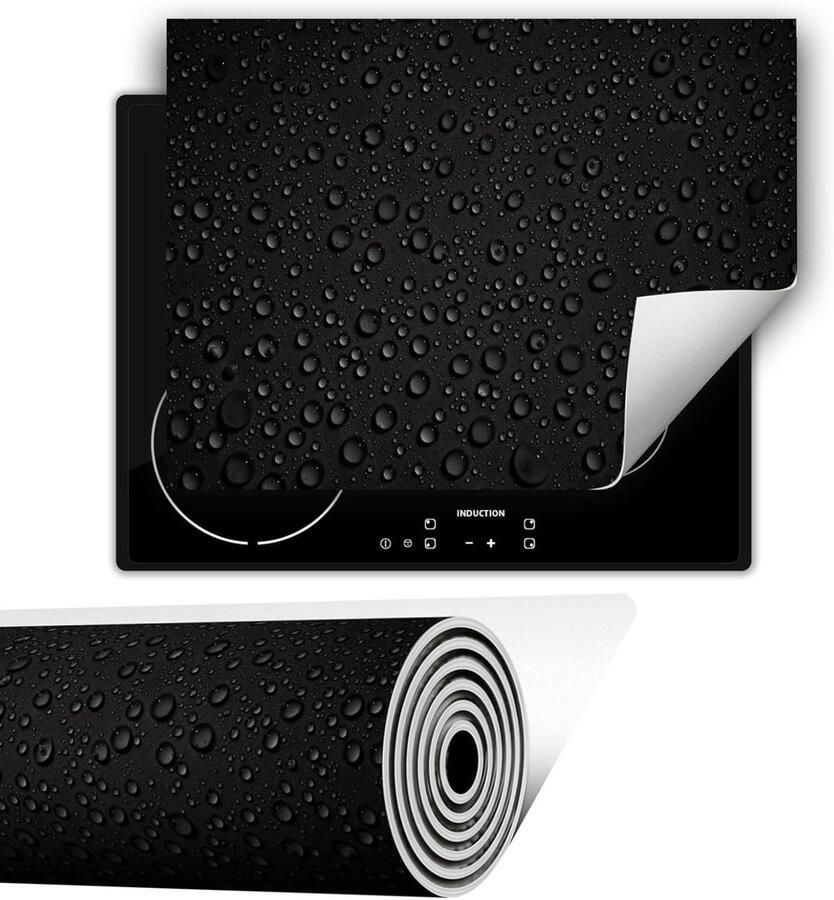 Inductie Kookplaat Protector Aanrechtblad Mat Koken en Keuken Krasbestendig Vinyl 80x52cm Zwart