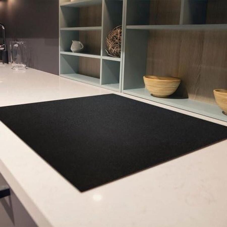 Inductie Kookplaat Protector Beschermmat Kookplaat Beschermen Anti-slip Laag 60cm x 52cm Zwart