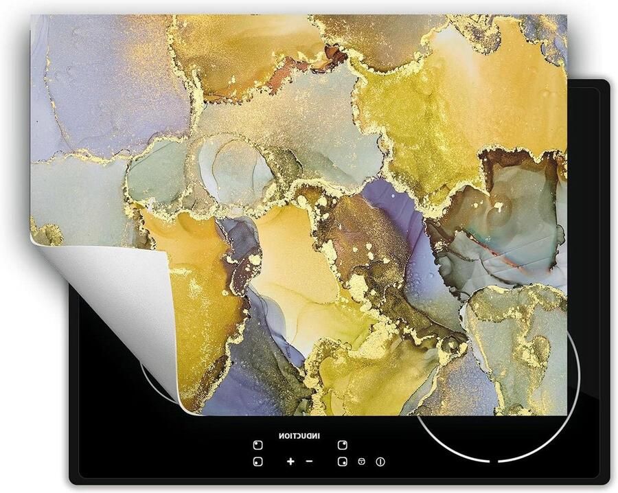 Inductie kookplaat protector Kookplaat beschermer Extra werkruimte creëren Krasbestendig vinyl materiaal 80x52 cm Marmer