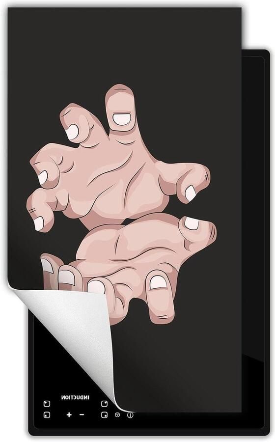 Inductie kookplaat protector Kookplaat beschermer mat Extra werkblad creëren Kras- en vlekbestendig vinyl 30x52 cm Donkergrijs